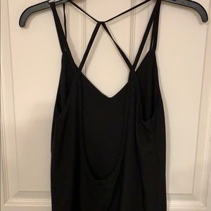Charlotte Russe Black Open Back Tank Top